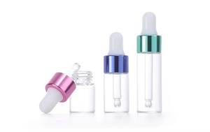 Dropper chai rõ ràng Glass nhôm tinh dầu Màn hình in ấn 3ml 5ml 8ml 10ml 15ml với vàng mỹ phẩm bao bì vòng - Product Image 6