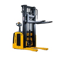 Gerbeur électrique compact Worui à faible hauteur avec batterie au plomb-acide et pneus en polyuréthane, commande manuelle