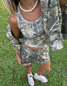 कस्टम लोगो डिजिटल dtg मुद्रण लोचदार छलावरण फसल सबसे ऊपर, महिला टैंक में सबसे ऊपर स्लीवलेस लघु कैमियो महिलाएं - Product Image 1