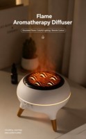 Humidificateur à flamme décorative, diffuseur d'aromathérapie électrique, capacité de 350 ml, lumière changeante de couleur, télécommande, automatique, chambre à coucher, spa