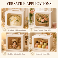 Boîte à gâteau transparente à fenêtre, simple, double ou multi-étages, 6, 8, 10, 12 pouces, en carton blanc de qualité alimentaire, logo personnalisé OEM