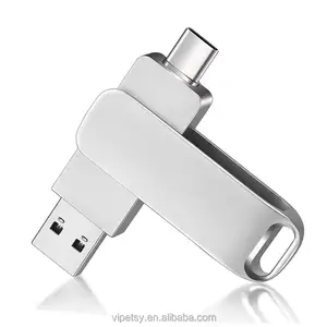 धातु 2 in1 यू डिस्क 128GB 64GB 32GB USB2.0 प्रकार-सी इंटरफ़ेस स्मार्टफ़ोन कम्प्यूटर आपसी संचरण पोर्टेबल यूएसबी मेमोरी पेन ड्राइव