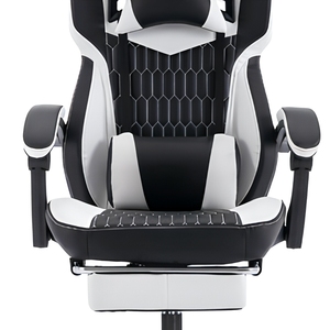 Chaise de bureau gaming pivotante en cuir PU de haute qualité, avec support lombaire, siège rembourré, hauteur réglable, base en métal à gaz – Meilleure vente - Product Image 5