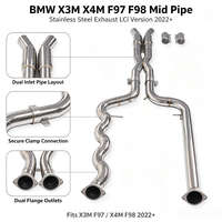 Tubo de Escape Medio de Alto Rendimiento para BMW X3M F97 / X4M F98 LCi 2022+, Tubos de Escape Catback de Acero Inoxidable de Igual Longitud, Mejora Sonora