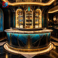 Comptoir de bar Yabo, armoire à vin, vitrine de bar LED avec éclairage changeant de couleur RGB