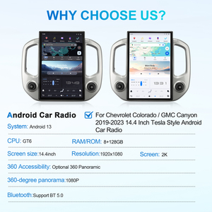 Autoradio multimédia Android NaviHua avec écran, Carplay et navigation, compatible avec GMC Canyon Chevrolet Colorado 2019-2023 - Product Image 6