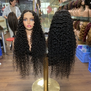 Fournisseur de cheveux indiens bruts, perruques pour femmes, perruques à fermeture en dentelle 4x4 de 30 pouces, couleur naturelle, vague profonde - Product Image 1