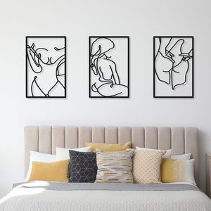 Art mural <span class=keywords><strong>minimaliste</strong></span> abstrait en métal pour <span class=keywords><strong>femme</strong></span>, <span class=keywords><strong>dessin</strong></span> au trait, décoration murale à une ligne, décoration murale à suspendre pour la maison - Product Image 6
