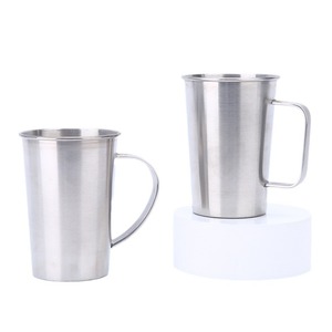 แก้วเบียร์สแตนเลส 350 มล. สูง 11 ซม. เส้นผ่านศูนย์กลาง 6 ซม. ด้ามจับพกพา แก้วน้ำขนาดเล็ก สไตล์เรียบง่าย - Product Image 4