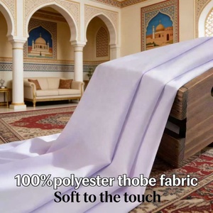 Tissu de Thobe musulman respirant et confortable 100% polyester doux pour les musulmans modernes - Product Image 4