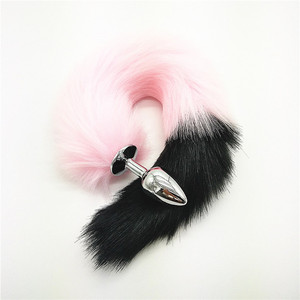 カスタマイズされたフォックステールシリコンとステンレス鋼の金属製ビッグバットプラグテール - Product Image 5