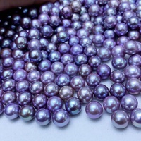 Perles d'eau douce en vrac de haute qualité de qualité 3A perles rondes 10-14mm perle d'Edison de couleur pourpre d'eau douce naturelle