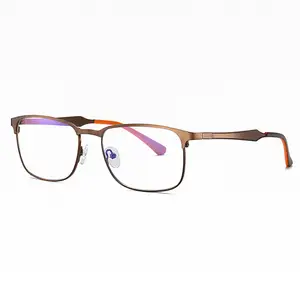 Металлические прямоугольные очки с ножками, прямоугольной формы, с защитой от синего света, мужские Оптические очки, мужские очки