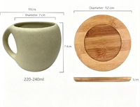 Tasse à café Harmony Nordic Ins, tasse à latte, tasse à eau en céramique, 200-240 ml, 8 oz, avec couvercle, plateau en bois