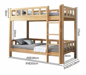 Direct de l'usine lits superposés bon marché de style simple pour <span class=keywords><strong>chambre</strong></span> <span class=keywords><strong>à</strong></span> <span class=keywords><strong>coucher</strong></span> salon école hôtel en bois de chêne massif lits superposés pour enfants adultes - Product Image 5