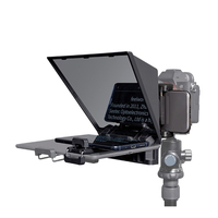 Téléprompteur pliable en aluminium portable 10 "avec séparateur de faisceau 50/50 et interface pour appareil photo reflex numérique et tablette Smartphone