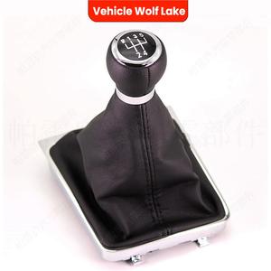 Pomo de palanca de cambios para coche Wolf Lake, de cuero, 5 velocidades, para Volkswagen Passat B6, diseño ergonómico - Product Image 2