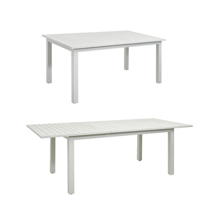 <span class=keywords><strong>Table</strong></span> <span class=keywords><strong>de</strong></span> <span class=keywords><strong>jardin</strong></span> extensible HOMFUL en aluminium blanc, plateau à lattes rectangulaire, pour 6 à <span class=keywords><strong>8</strong></span> <span class=keywords><strong>personnes</strong></span> - Product Image 2