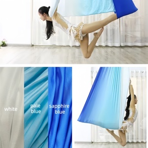 Meilleur hamac de yoga aérien anti-gravité balançoire <span class=keywords><strong>lit</strong></span> de yoga volant de couleur dégradée avec faible étirement en nylon durable - Product Image 3