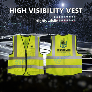 Chaleco de Trabajo Reflectante Fluorescente de Alta Visibilidad Personalizado ANSSI con Bolsillos para Hombre, de Poliéster, para Construcción, Seguridad Vial - Product Image 2