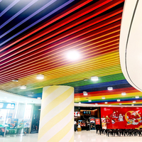Système de plafond à lamelles en aluminium courbées, résistant à la corrosion, panneaux de plafond métalliques pour la décoration des aéroports, des centres commerciaux, des halls d'hôtels