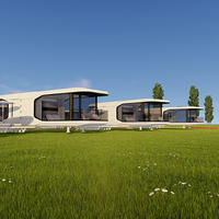 Maison préfabriquée modulaire miniature de luxe moderne écologique en acier léger imperméable pour hôtel, villa, magasin