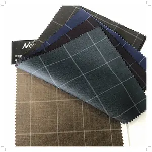 High quality check fabric tr suiting fabric used suits for men