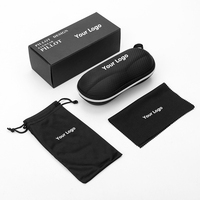 28 étuis de lunettes noires, pot de protection pour lunettes, LOGO personnalisé, boîte à lunettes de poche