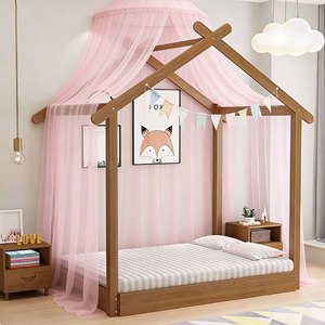 Muebles para dormitorio infantil tipo casa y cama para niños pequeños, cama Montessori tapizada con barandillas - Product Image 2