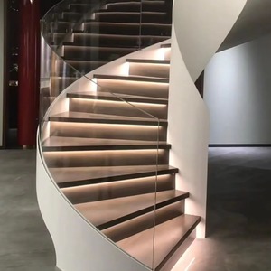 Scala Interna Moderna ed Elegante con Curva ad Arco, Gradini in Rovere Bianco Naturale <span class=keywords><strong>e</strong></span> Corrimano in Legno - Sicura, Ecologica <span class=keywords><strong>e</strong></span> Durevole - Product Image 5