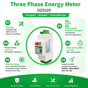 Analyseur de puissance et de consommation électrique Heyuan DZS320 triphasé sur rail DIN, relais de protection de tension réglable, compteur de courant et d'énergie - Product Image 2