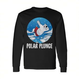 T-shirt à manches longues pour la natation hivernale, le saut dans la glace et le bain froid, motif Ours polaire - Product Image 2