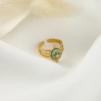 Mini bijoux en acier inoxydable, bague en pierre naturelle turquoise, plaqué or 18K, livraison gratuite, mode 2022