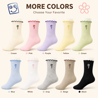 Chaussettes de mode pour femmes en gros, design en coton à volants, chaussettes de sport personnalisées avec logo de marque pour filles et dames