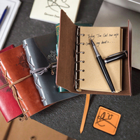 Carnet en cuir PU A5 A6 A7 avec 160 pages, design boussole ancre gravée, journal de voyage, cadeau de Saint-Valentin pour lui ou elle