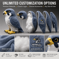 Peluche personnalisée Faucon pèlerin, Mascotte en peluche, Fabrication professionnelle OEM ODM, Peluche douce Faucon pèlerin pour marque