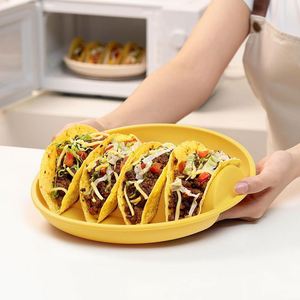 Supports à tacos réutilisables personnalisés avec 4 emplacements pour coquilles, compatibles micro-ondes, moule à coquilles - Product Image 3