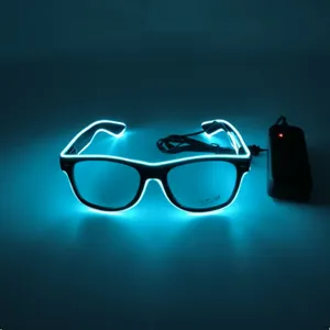 Forniture per feste con filo luminoso luminoso novità regalo In occhiali luminosi al Neon scuri per bambini con Logo personalizzato