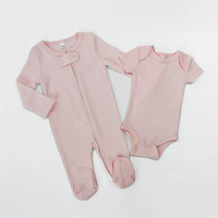 Combinaison bébé 100% coton biologique OEKO TEX, 2 pièces, OEM ODM GOTS, pyjama pour nouveau-né, vêtements pour bébé, combinaison rose pour bébé, ensemble de body