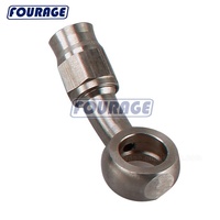Sambungan Rem Baja Tahan Karat Lurus 45 Derajat 90 Derajat Banjo Eye ke -3AN Ujung Selang PTFE Adaptor Ujung Selang Rem Banjo