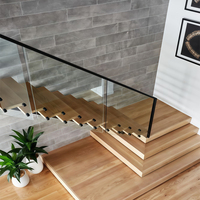 2025 Escalier moderne à limon simple de nouvelle conception avec double garde-corps en verre trempé pour les intérieurs de maison