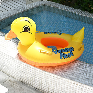 Quacker <b>Float</b> <b>Inflatable</b> Duck Swim Ring 65x45cm Inner Diameter For Children Swimming <b>Pool</b> Use - Product Image 3