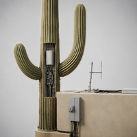 Tour de télécommunication camouflage en forme de cactus Saguaro pour un déploiement discret de réseau sans fil