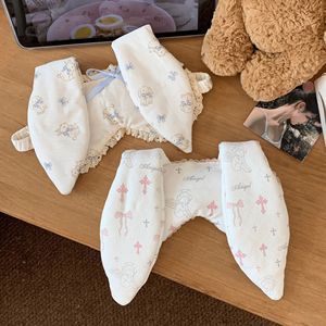 Printed Eye Mask With Rabbit Ears Lace Trim Light Blocking Sleep Travel Naps Four Seasons Use - Product Image 1