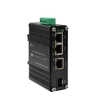 Switch de Red Industrial Gigabit PoE de 3 Puertos - Switch Ethernet PoE de 3 Puertos + SFP de 1 Puerto, 12~48VDC