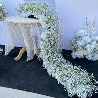 Chemin de table en roses artificielles en soie faites à la main, 2m, pour centre de table de mariage, décoration murale, événements, fêtes, Noël, rentrée scolaire, Moka