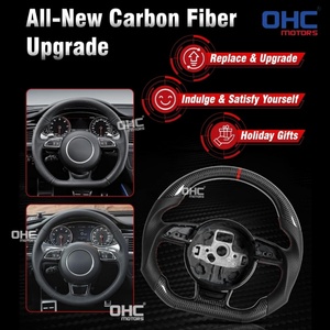 Volant en fibre de carbone véritable pour <span class=keywords><strong>Audi</strong></span> RS3 A5 RS5 RS7 RSQ3 S5 S4 2012-2016/ RS4 RS6 2013-2018/ S3 2016-2021 avec garniture – Stock USA - Product Image 5