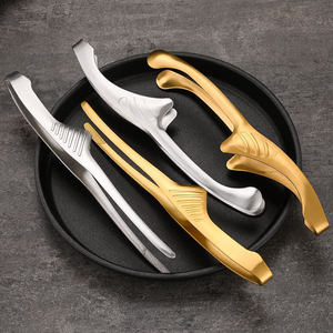 Pinzas para barbacoa de acero inoxidable 304, color oro y plata, pinzas comerciales para carne y alimentos, para uso en restaurantes y buffets. - Product Image 1