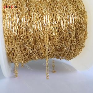 14k सोना भरा 3 + 1 पेपर क्लिप केबल रोलो चेन थोक रोल थोक सोने से भरा स्थायी गहने चेन निर्माता - Product Image 6