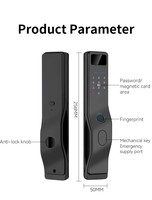 Serrure intelligente à empreintes digitales Tuya, contrôle d'accès électronique domestique, mot de passe, connexion WiFi, serrure de porte avec caméra